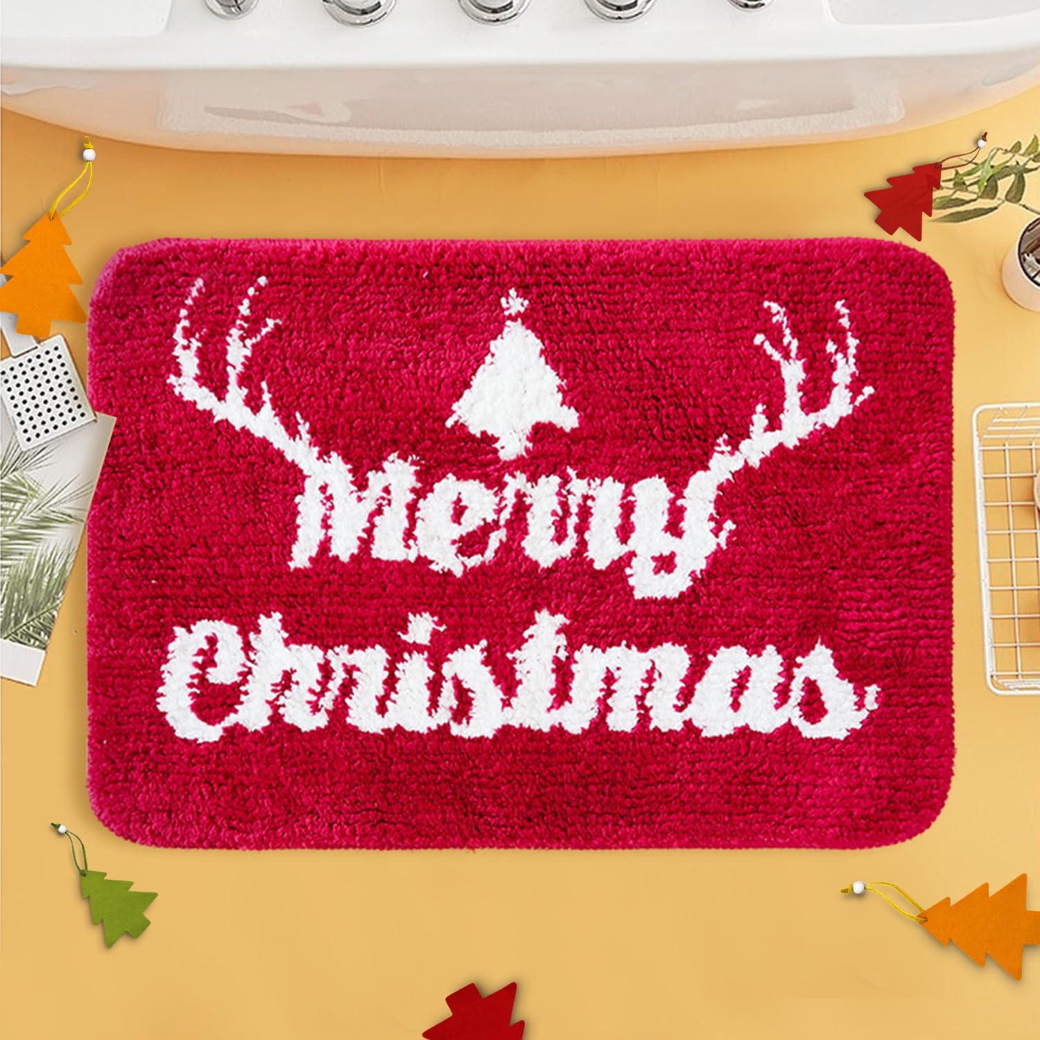 BOANKODU Christmas Bath Mat 20x32 Inches