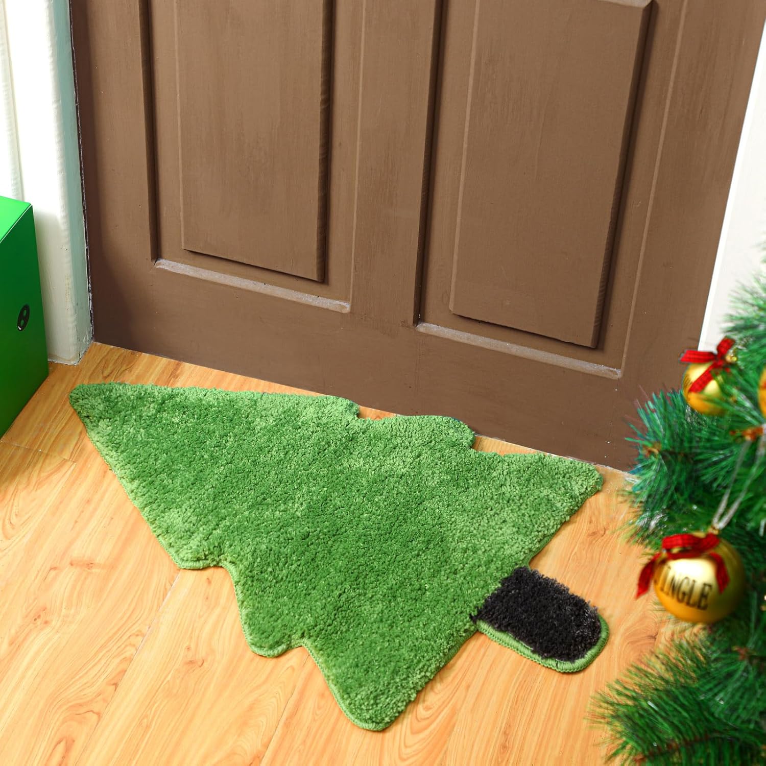 Tinideya Christmas Tree Bath Mat 28x20 Non Slip Kids Rug