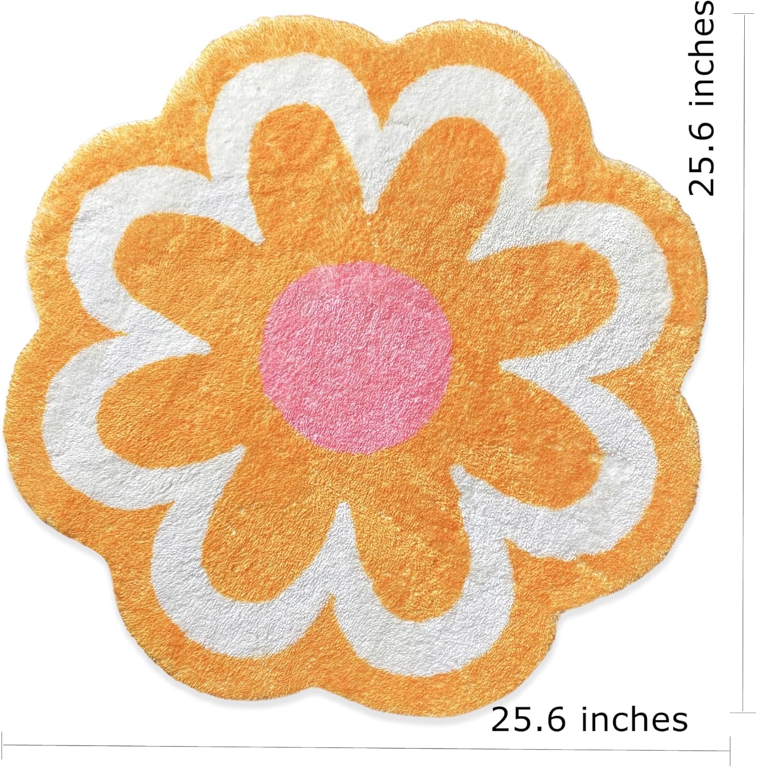 Benemall Cute Bath Flower Non-Slip Rug - Yellow Low Pile
