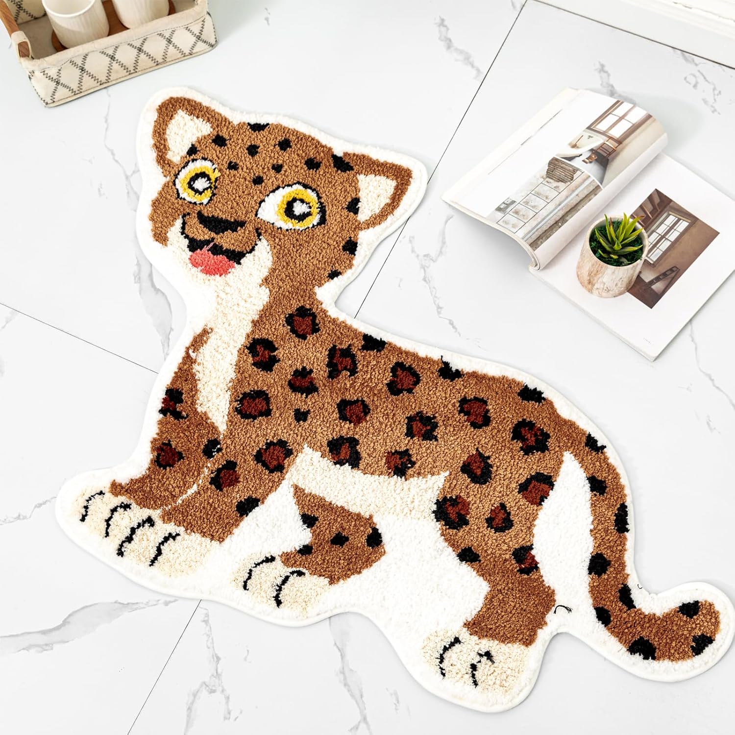 Seek4comfortable Cute Leopard Bath Rug 1