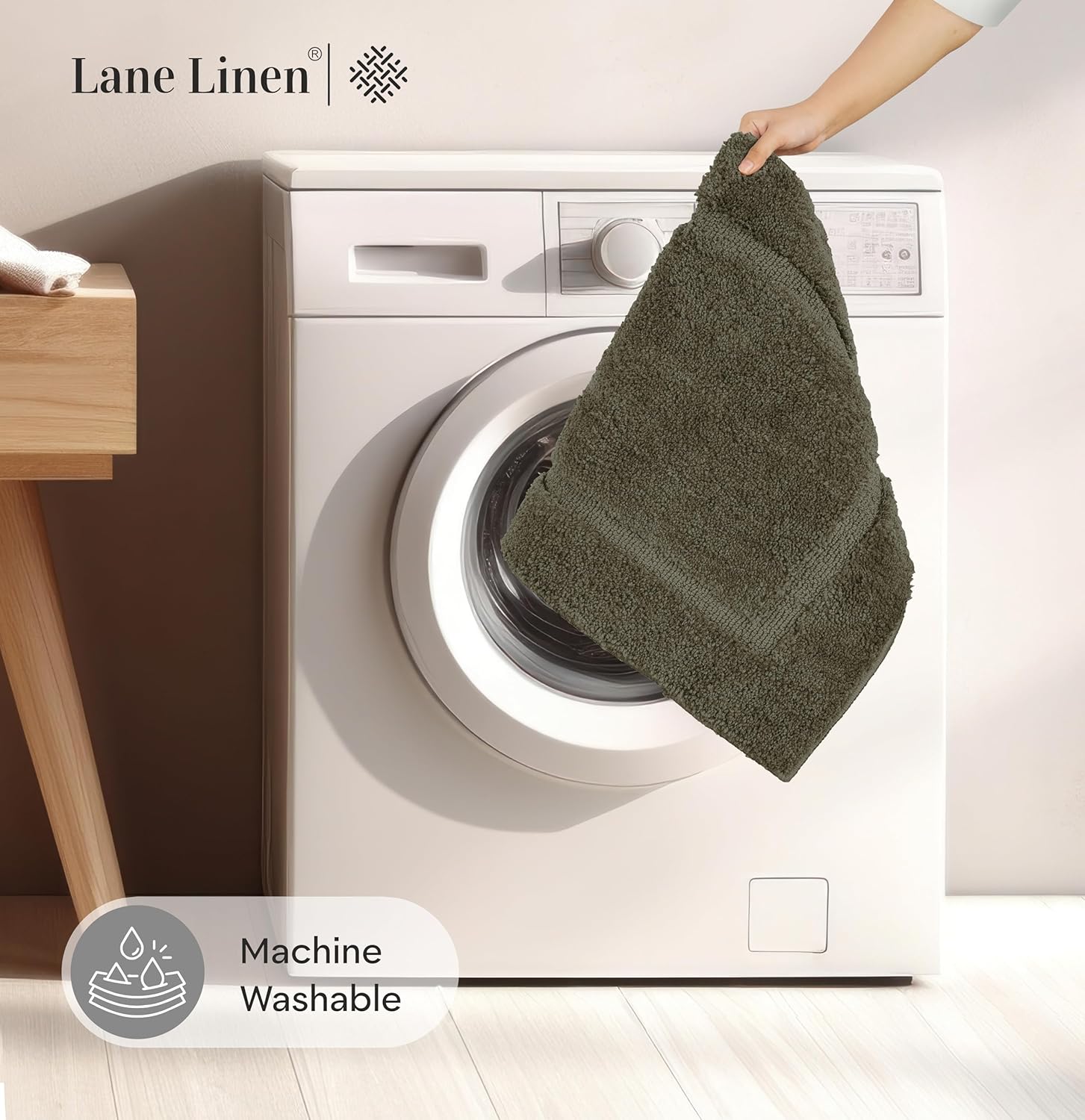 LANE LINEN 2 Piece Bath Rug Set - Non Slip Brown