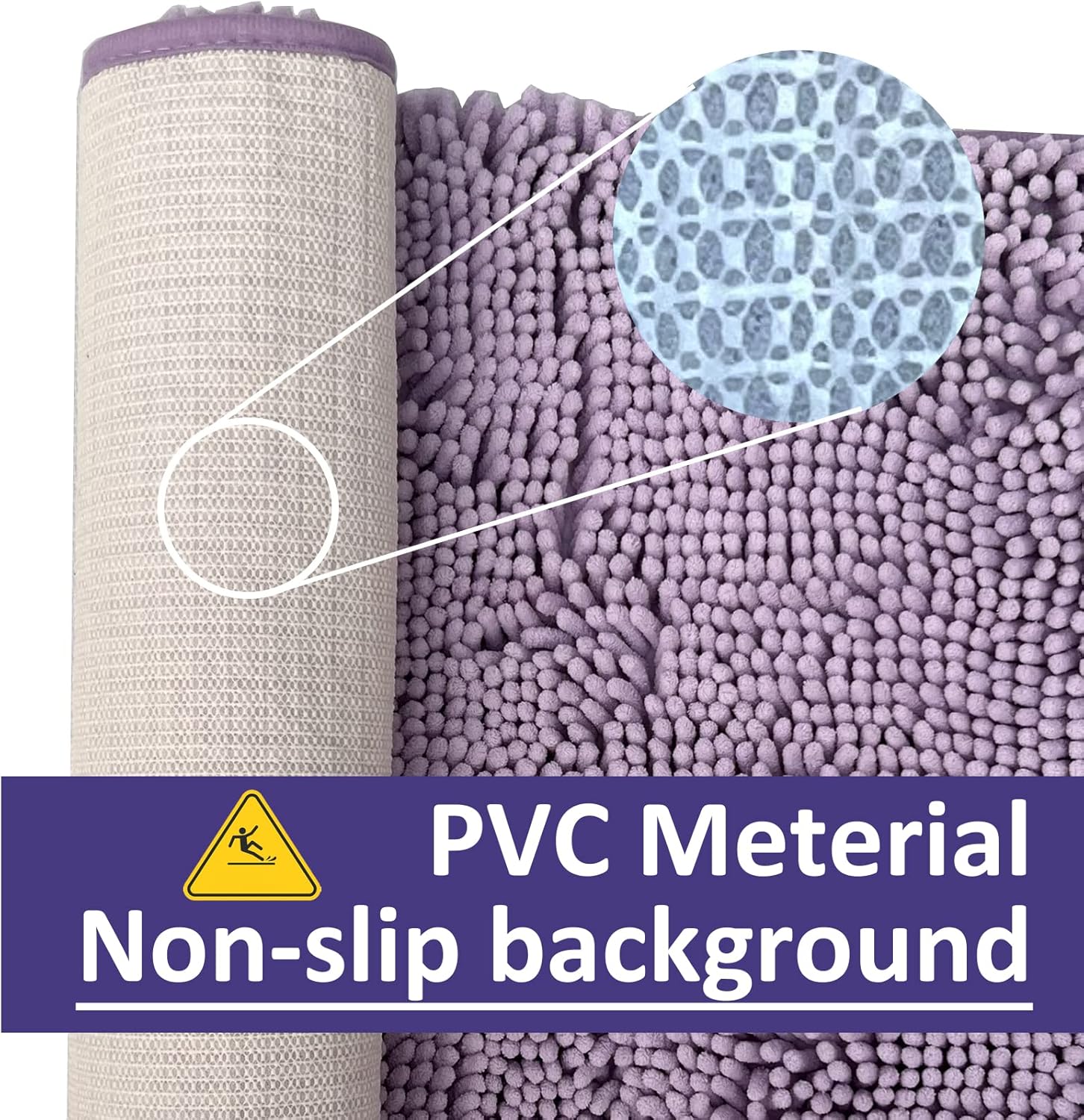 RUN HELIX Chenille Bath Rug Set 2 Pieces Lavender