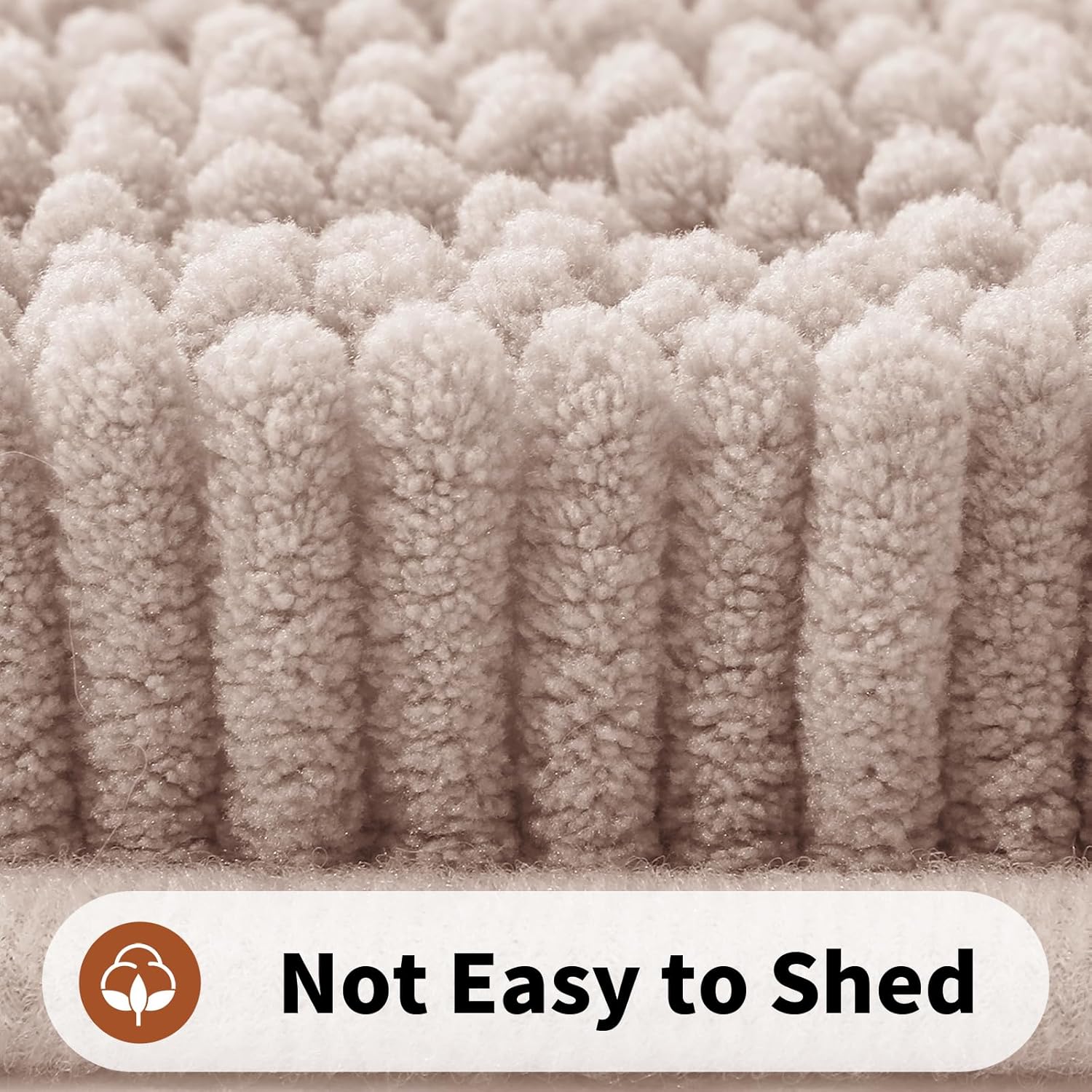 Yimobra Chenille Toilet Rug - Blush Beige U-Shaped Non Slip