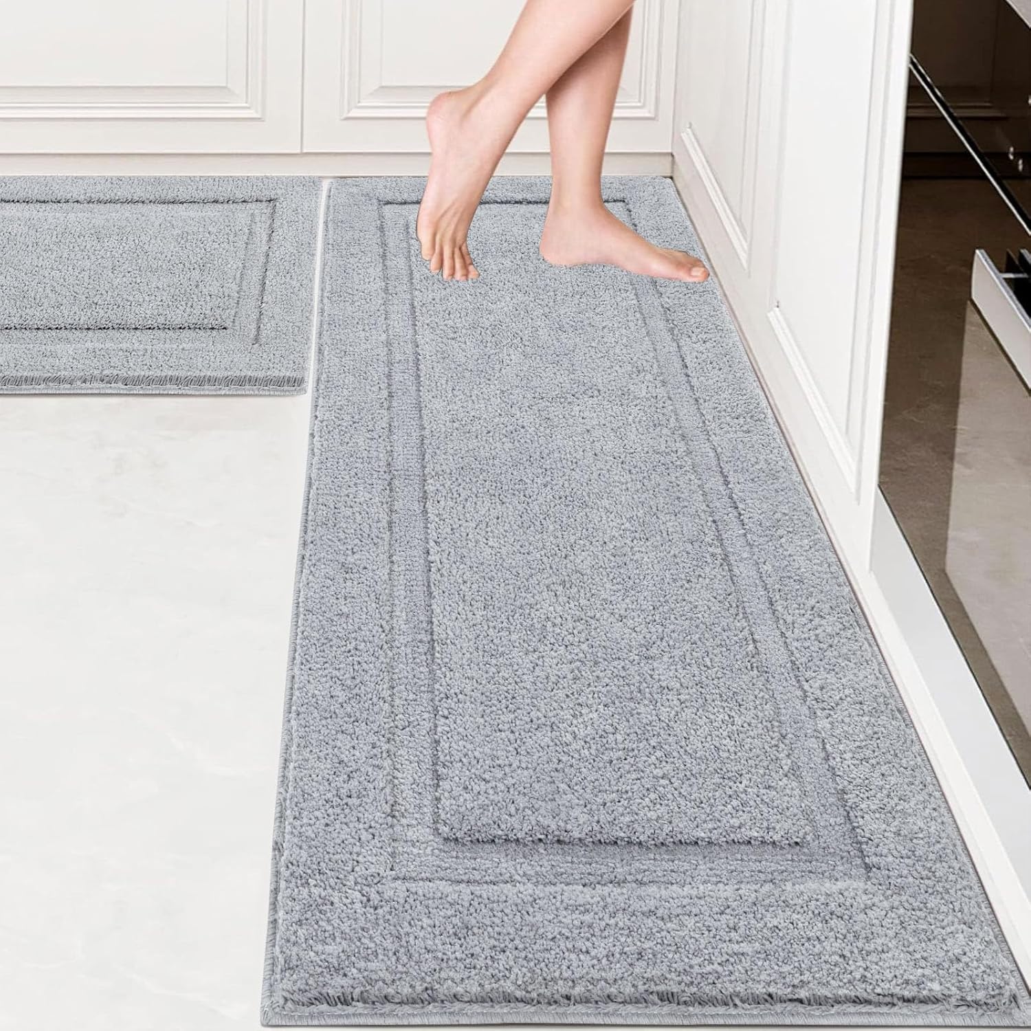 SHACOS Bath Rug Set of 3 Ultra Soft Non Slip Microfiber