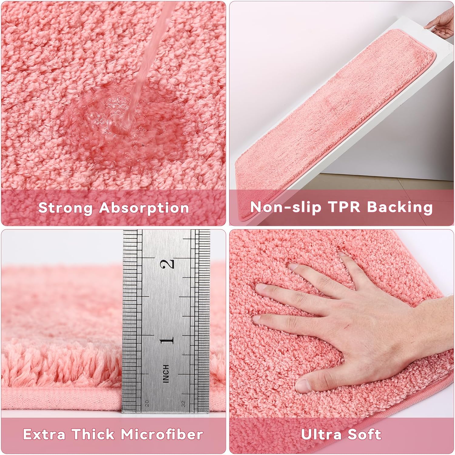 XLHOMO 9 Piece Pink Bathroom Accessory Set