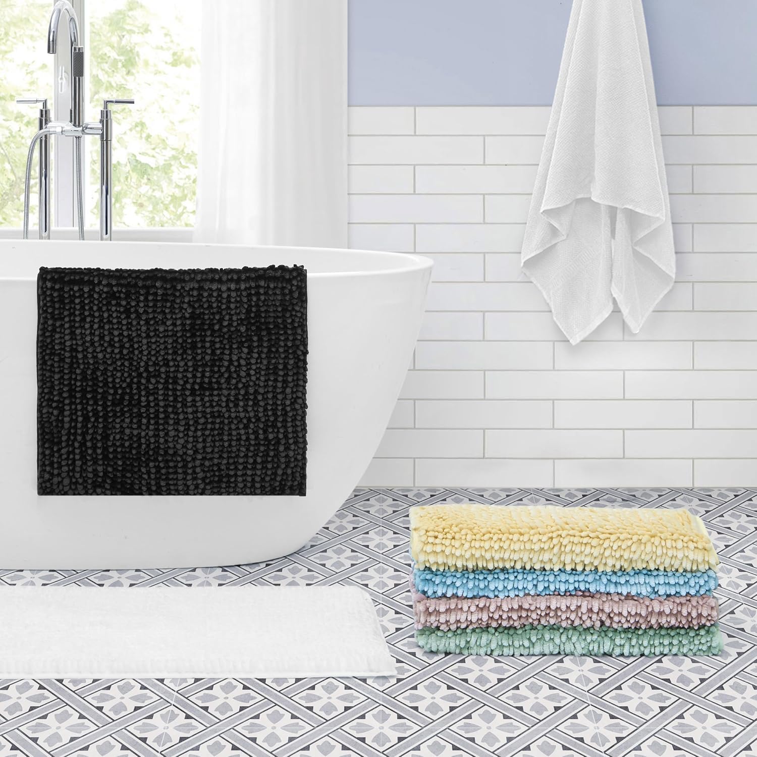 Laura Ashley Butter Chenille Bath Rug Set - 2 Piece Blush 1