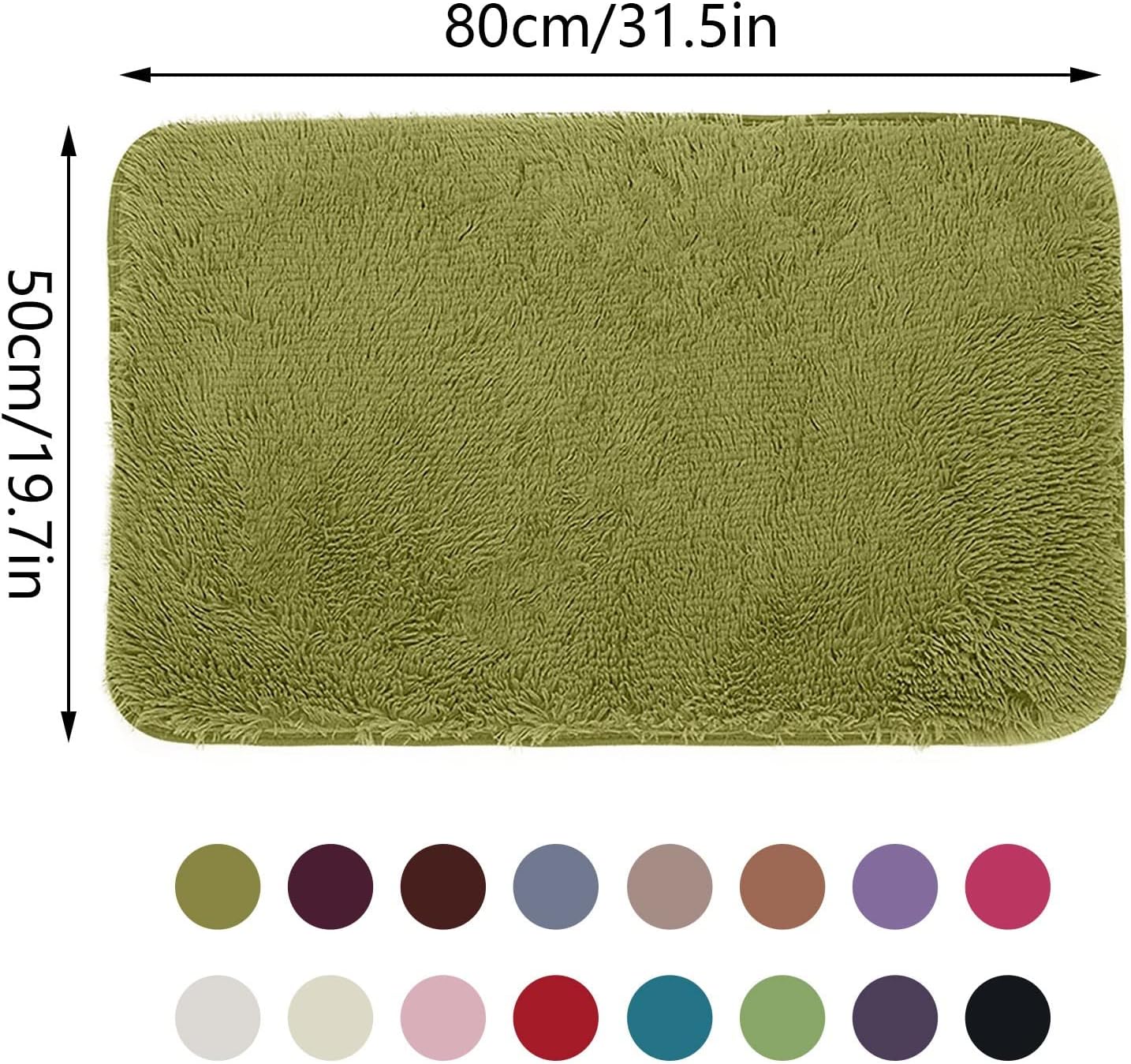 Scceatti Non-Slip Bath Mat Set 32 x 20 Purple
