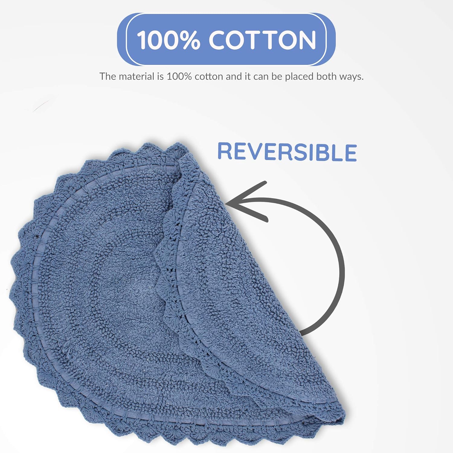 RAJRANG Reversible Bath Mat 24x17 Inches