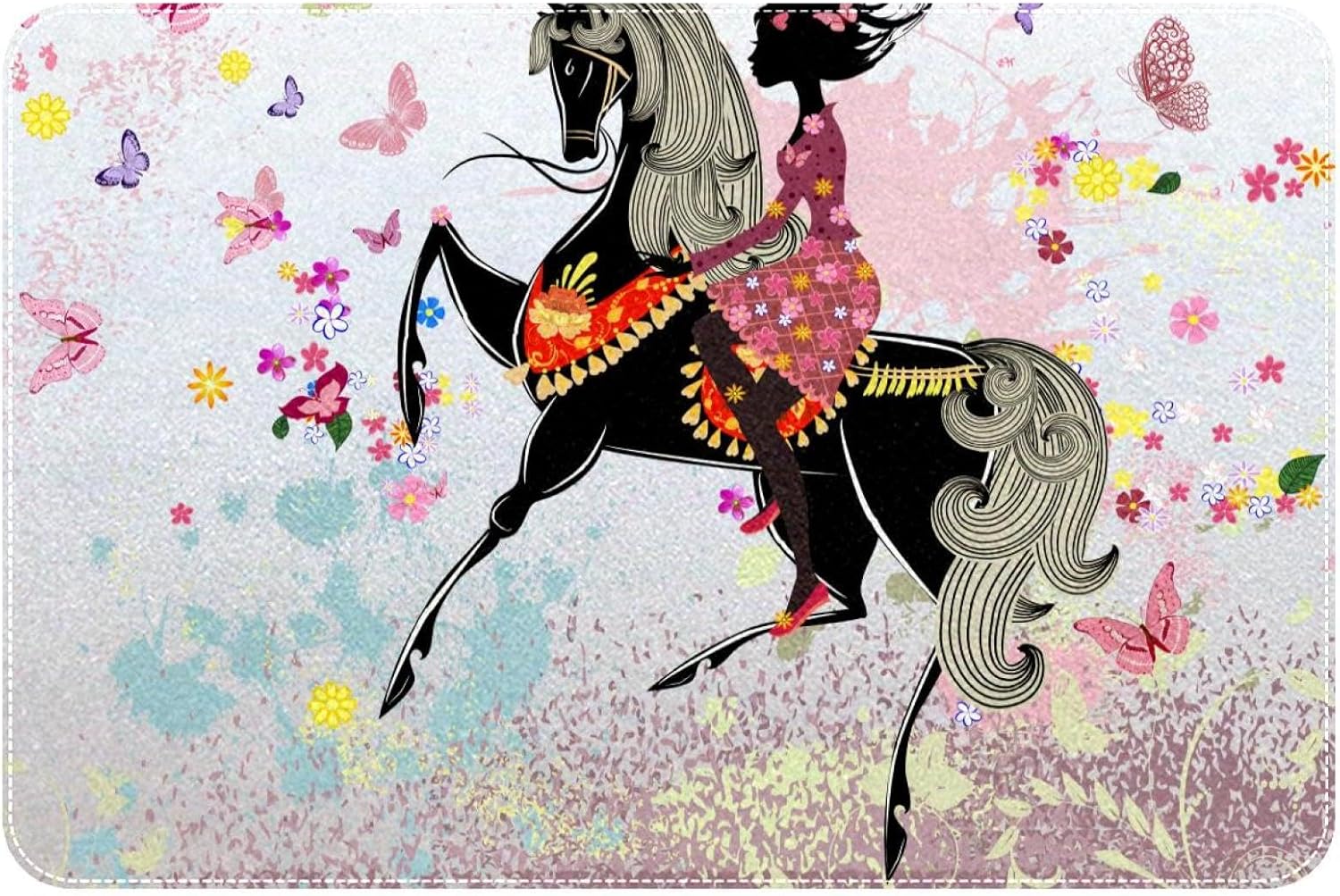 Pink Fairy Butterfly Bath Rug Entry Door Mat 24x16