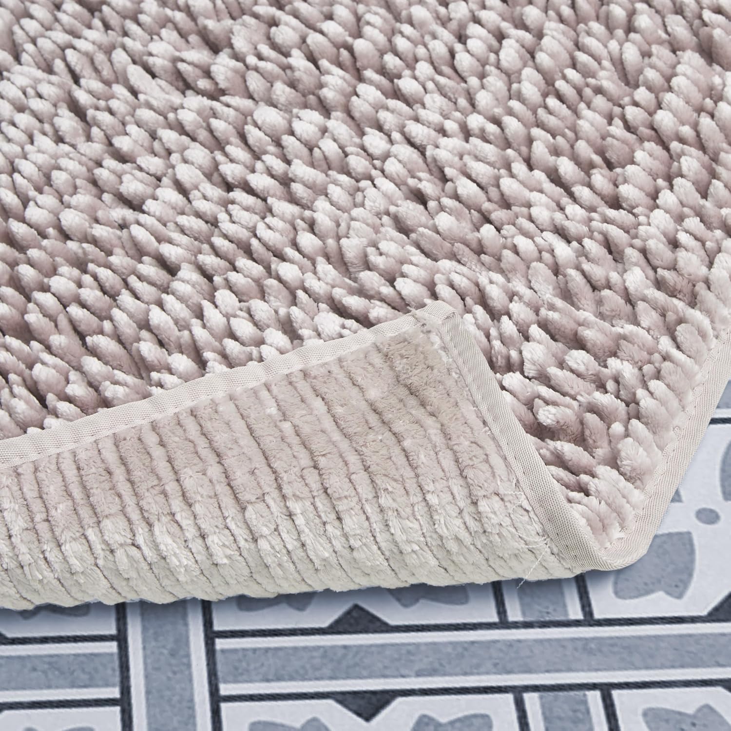 Laura Ashley Butter Chenille Bath Rug Set - 2 Piece Blush 1