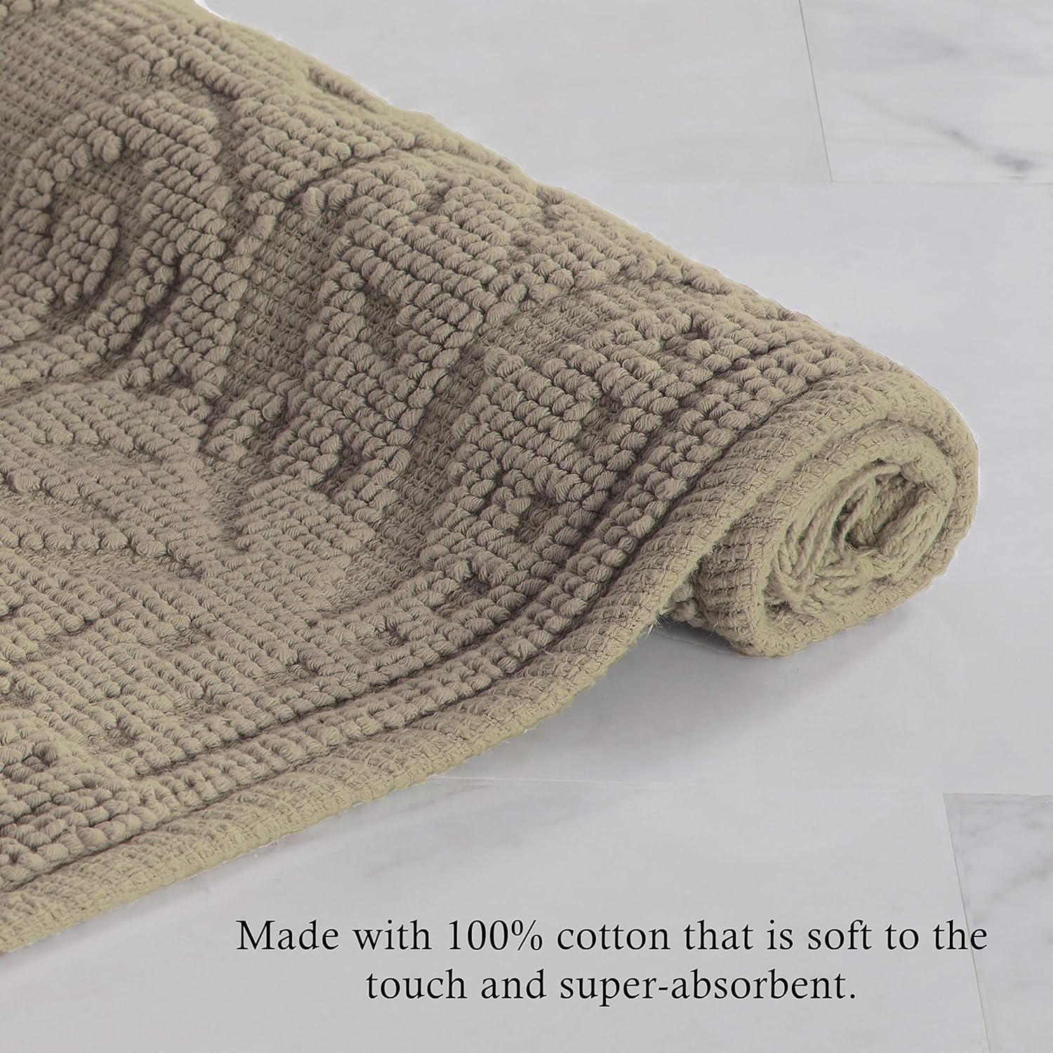 Jean Pierre - Woven Bath Mats Set of 2 17x31 and 21x41 Cotton Rugs
