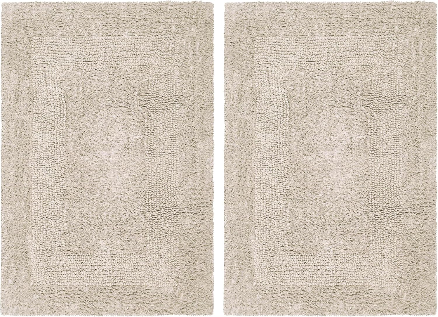 COTTON CRAFT Bath Mat Set of 2 Reversible