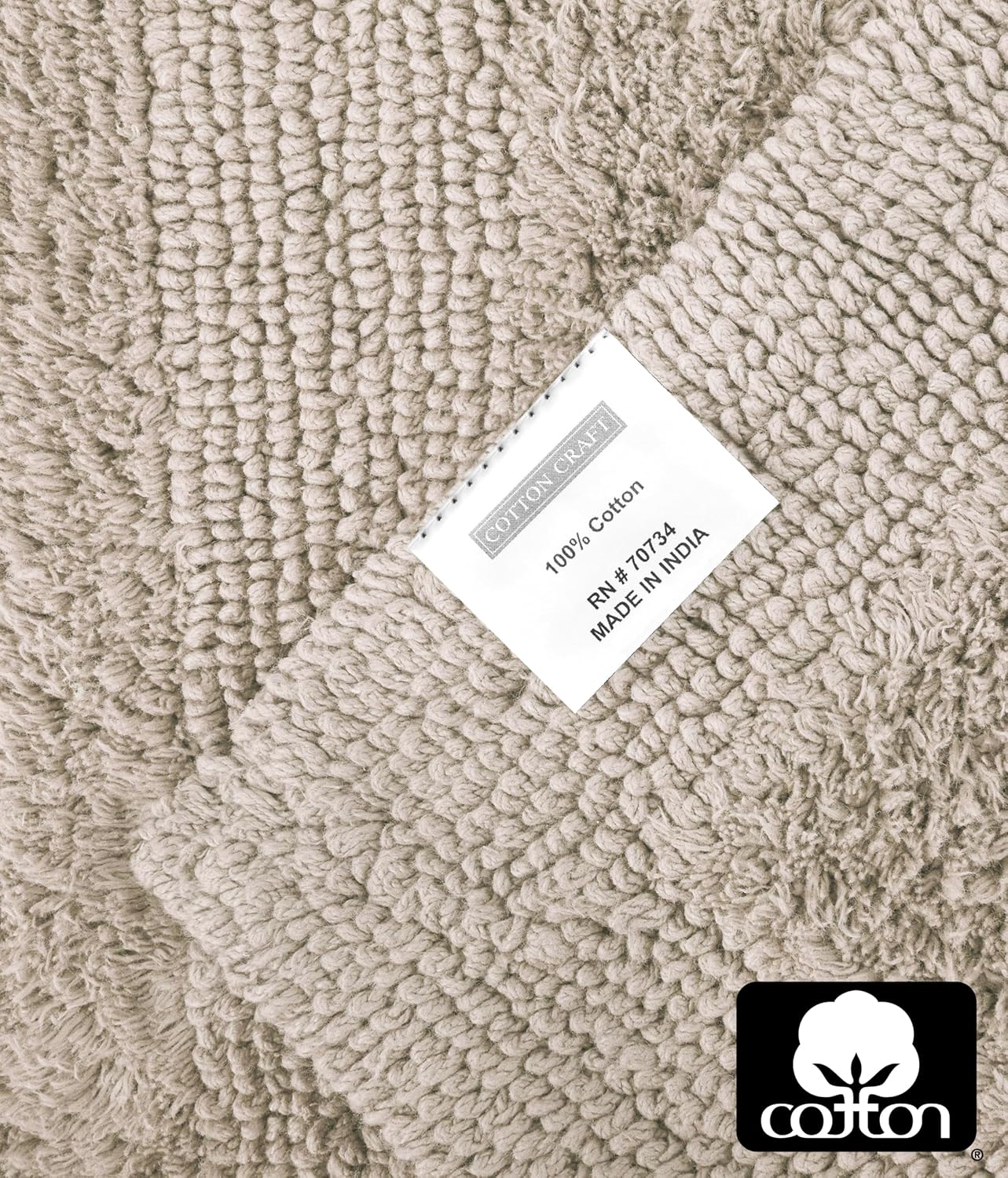 COTTON CRAFT Bath Mat Set of 2 Reversible