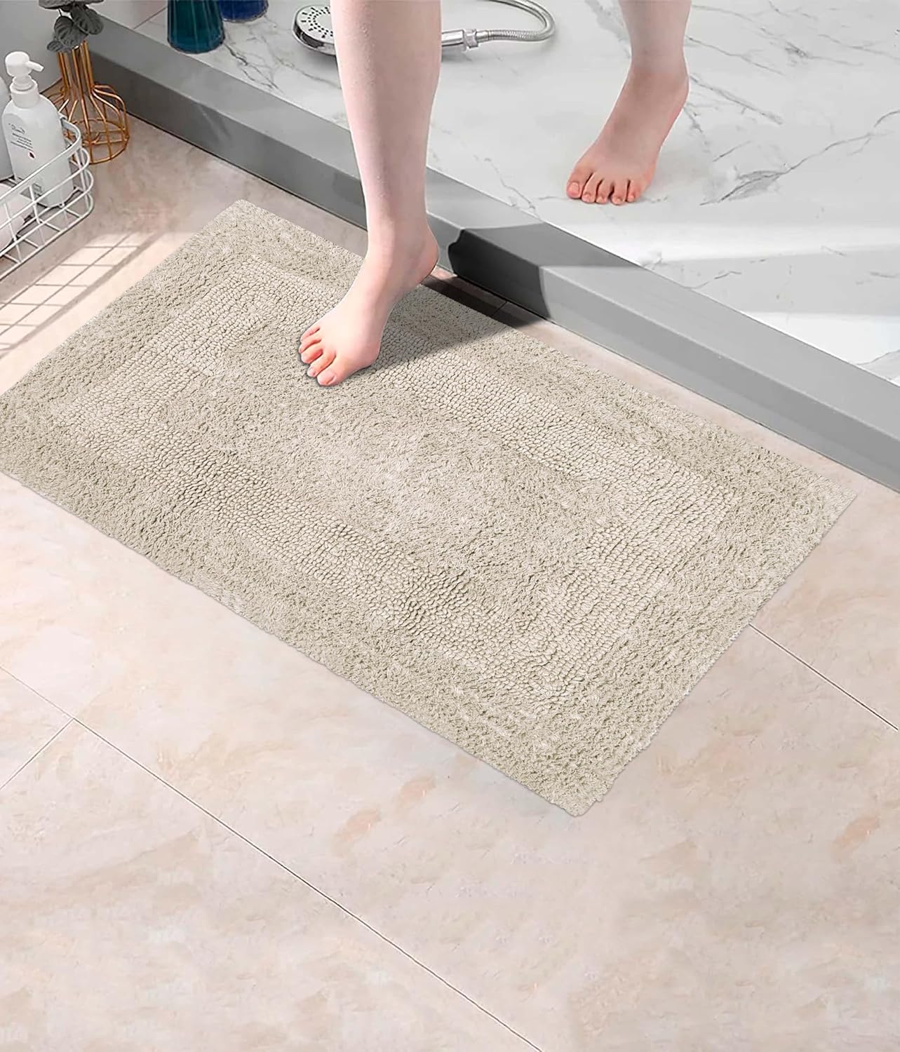 COTTON CRAFT Bath Mat Set of 2 Reversible