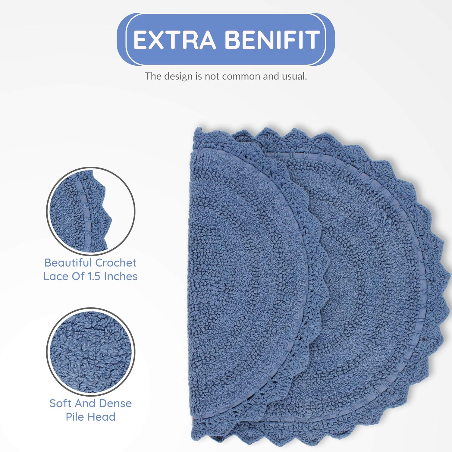 RAJRANG Reversible Bath Mat 24x17 Inches