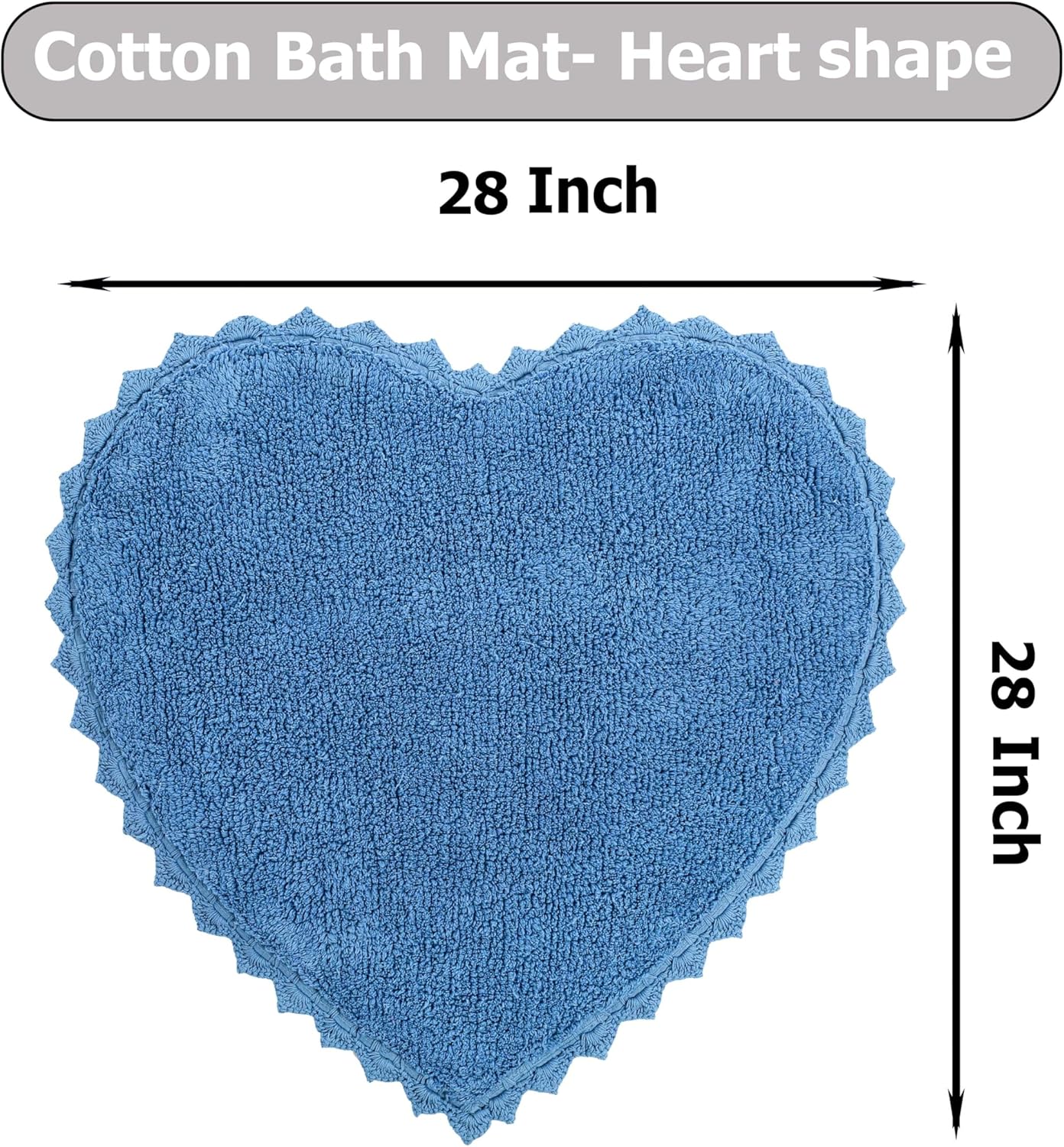 Royal Blaze Heart Shaped Reversible Bath Rug 28x28